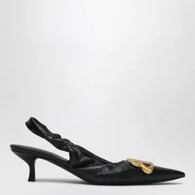 BALENCIAGA BALENCIAGA MONACO BLACK SLINGBACK WITH LOGO