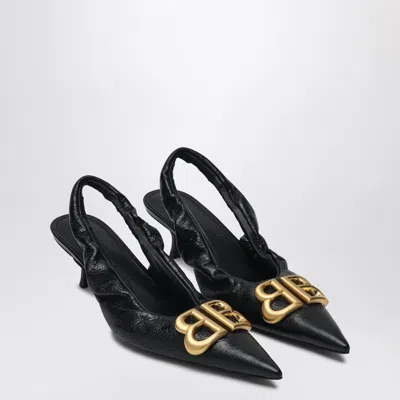 Balenciaga Monaco Black Slingback With Logo