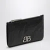 Balenciaga Monaco Card Case With Coin Purse Black In Black