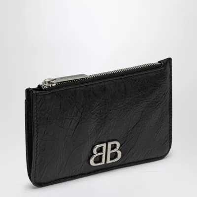 Balenciaga Monaco Card Case With Coin Purse Black Women