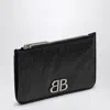 Balenciaga Monaco Card Case With Coin Purse Black In Black