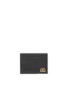 Balenciaga Monaco Card Holder With Logo In Black