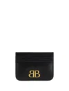 Balenciaga Monaco Card Case With Logo In Black