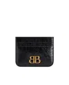 Balenciaga Lambskin Monaco Cardholder In Black