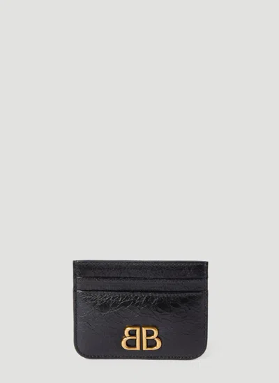 Balenciaga Lambskin Monaco Cardholder In Black