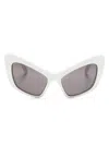 Balenciaga Monaco Cat-eye Frame Sunglasses In White