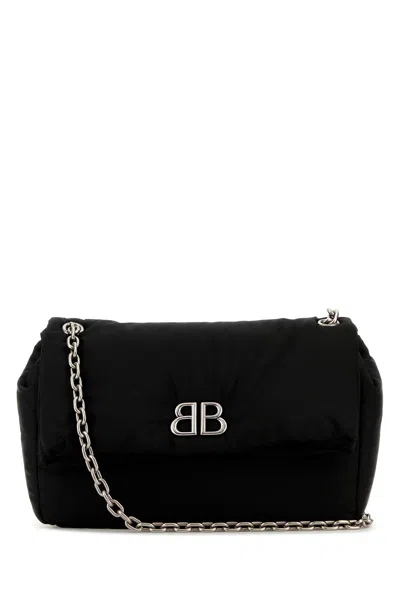 Balenciaga Black Nylon Medium Monaco Shoulder Bag In Multicolor