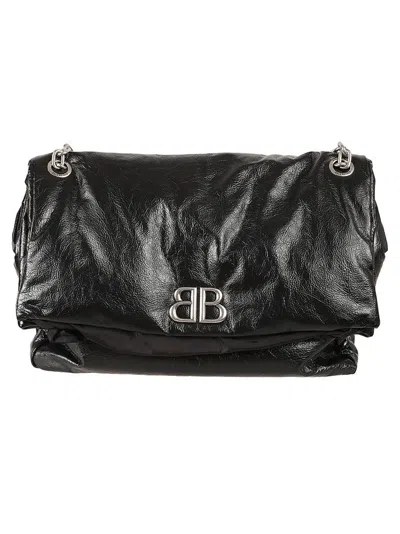 Balenciaga Monaco Chain Shoulder Bag In Black