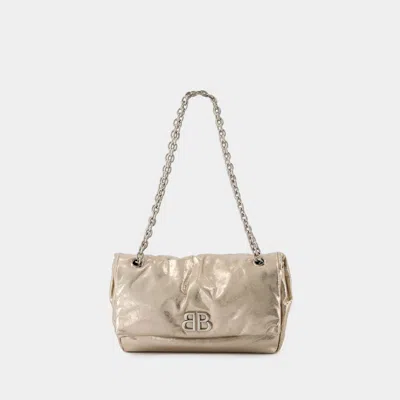 BALENCIAGA MONACO CHAIN S CROSSBODY - BALENCIAGA - LEATHER - BEIGE