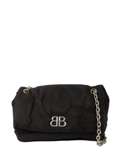 Pre-owned Balenciaga Monaco Chain Shoulder Bag In Black