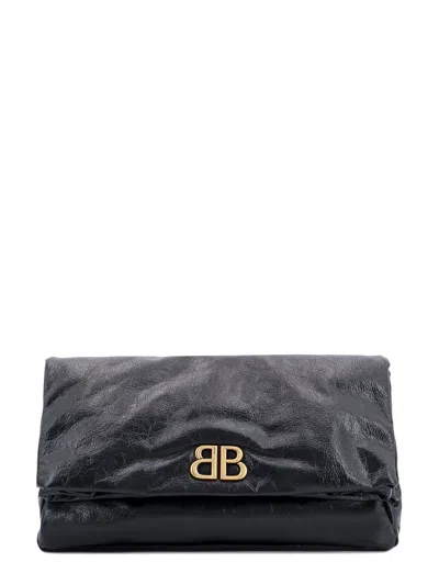 Balenciaga Monaco Clutch In Black