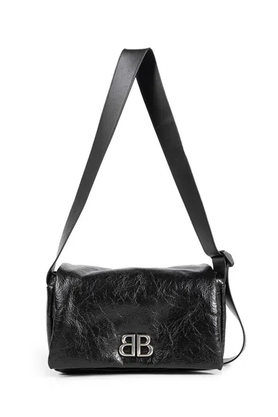 Balenciaga Monaco Flap Messenger Bag In Black