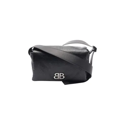 Pre-owned Balenciaga Monaco Flap Messenger Bag 'black' | Men's Size Onesize