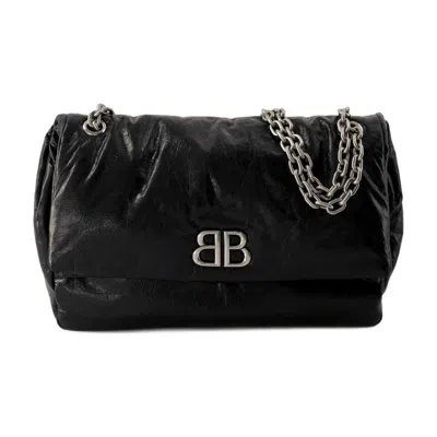 Balenciaga Monaco Hobo Bag M In Black