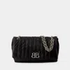 Balenciaga Monaco Hobo Bag M -  - Quilted Leather  - Black In Black