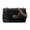 Balenciaga Women's Leather Medium Monaco Shoulder Bag In Black