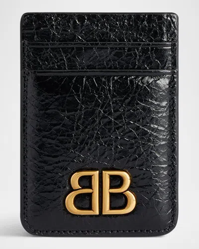 Balenciaga Monaco Iphone Magnetic Card Holder In 1000 Black