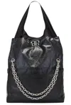 Balenciaga Large Monaco Plus Tote Bag With Chain In Black & Black