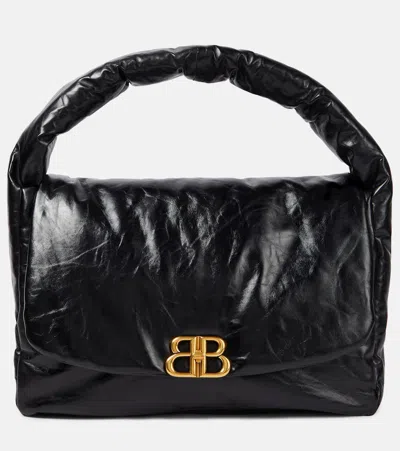 Balenciaga Monaco Large Leather Bag In Black