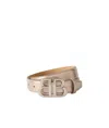 Balenciaga Monaco Leather Belt In Nude