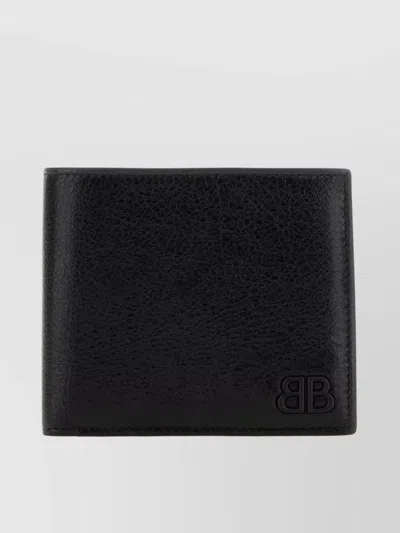 Balenciaga Monaco Leather Bifold Wallet In Black