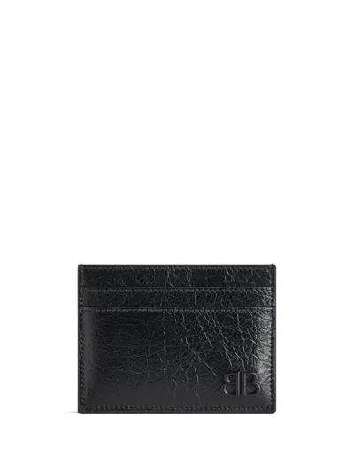 Balenciaga Monaco Leather Cardholder In Black
