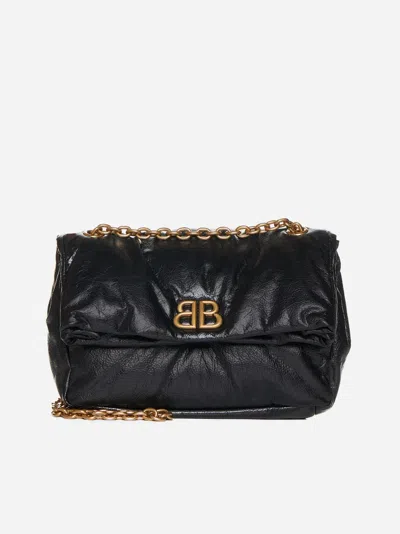 Balenciaga Small Monaco Chain-strap Shoulder Bag In Black