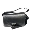 Balenciaga Monaco Logo Shoulder Bag In Black
