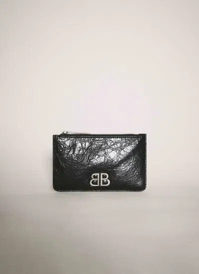 Balenciaga Monaco Long Cardholder In Black