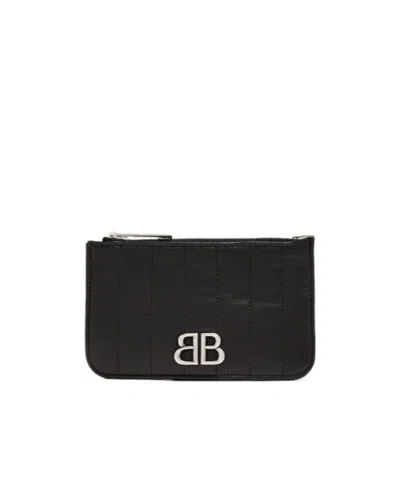 Balenciaga Monaco Long Change Purse In Black
