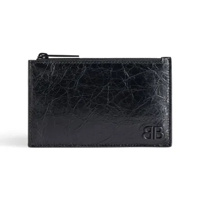 Balenciaga Monaco Long Coin And Card Holder 'black' In Brown