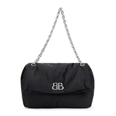 Balenciaga Monaco M Black Padded Logo Bag