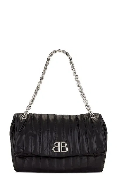 Balenciaga Monaco Medium Chain Bag In Black