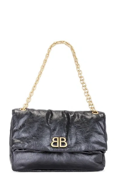 Balenciaga Monaco Medium Chain Bag In Black