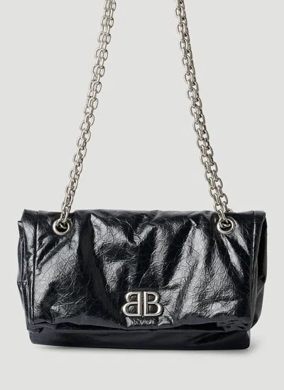 Balenciaga Monaco Medium Chain Shoulder Bag In Black