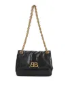 Balenciaga Calf Leather Shoulder Bag With Gold-tone Chain Strap