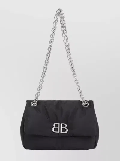Balenciaga Monaco Mini Bag Chain Strap Quilted Design In Black