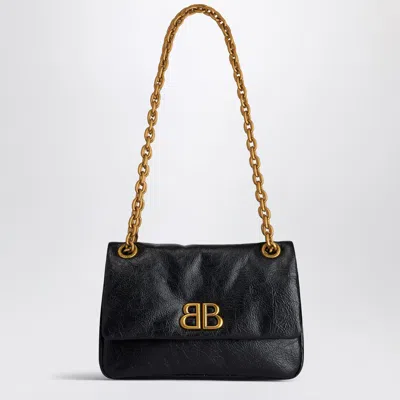 Balenciaga Monaco Mini Bag In Black Leather