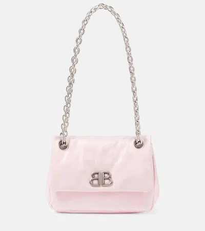 Balenciaga Monaco Mini Leather Shoulder Bag In Pink