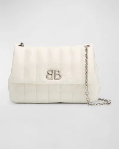 Balenciaga Monaco Mini Quilted Shoulder Bag In 9106 Off White