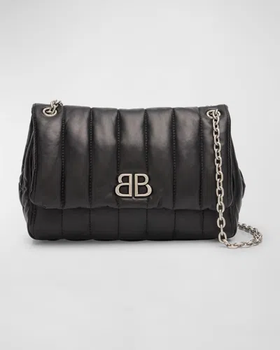 Balenciaga Monaco Mini Quilted Shoulder Bag In Black
