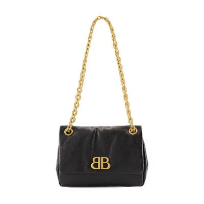 Balenciaga Monaco Mini Shoulder Bag In Black