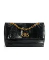 Balenciaga Black Leather Small Monaco Handbag With Chain In Black