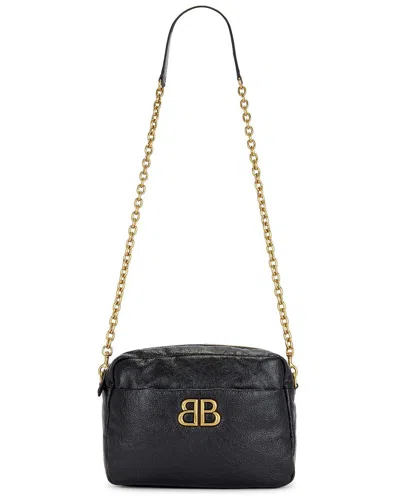 BALENCIAGA BALENCIAGA MONACO S BLACK BAG WITH GOLDEN CHAIN LOGO