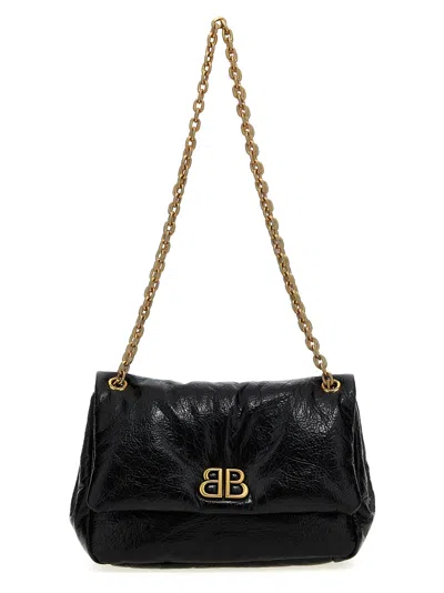 Balenciaga Monaco Small Chain Shoulder Bag In Black
