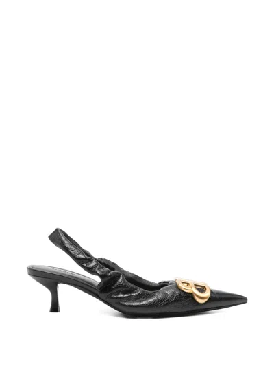 Pre-owned Balenciaga Monaco Slingback Pumps In Black