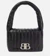 Balenciaga Monaco Padded Quilted Leather Shoulder Bag In Black