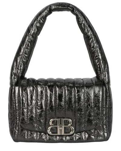 Balenciaga Monaco Small Leather Sling Bag In Black