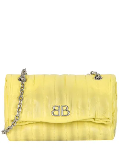 Balenciaga Monaco Sprayed Quilted Small Leather Chain Bag In Yellow