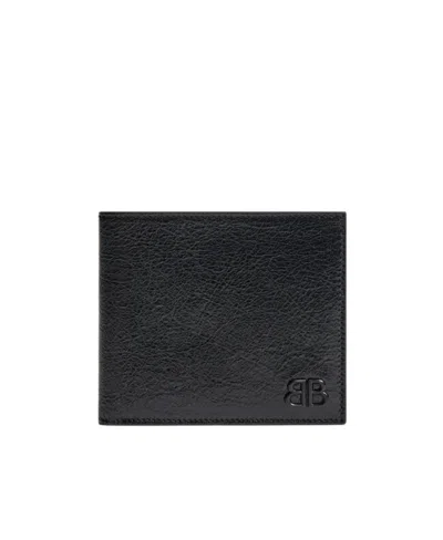 Balenciaga Monaco Square Folded Wallet In Black